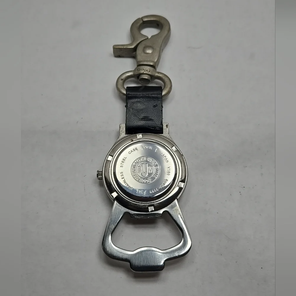 Vintage B.U.M. Equipment Bum Clip Watch Bottle Opener Compass New Battery